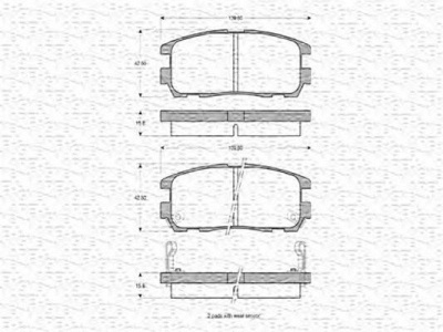 MAGNETI MARELLI 363702160618 -  Комплект тормозных колодок, дисковый тормоз
